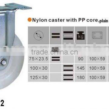 nylon castor with PP core plain bearing & roller bearing