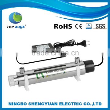 12W /0.7Gpm Stainless Steel Home Medical Equipment Sterilizer Filter For Drinking Water Treatment Uv Disinfection