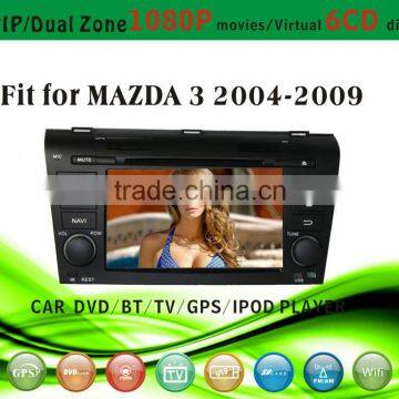 android car dvd player fit for Mazda 3 2004 - 2009 with radio bluetooth gps tv pip dual zone