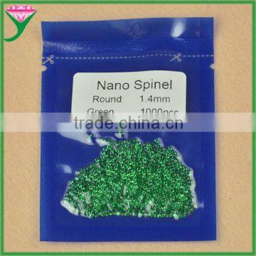 China Alibaba Wholesale 1.4mm samll size round synthetic spinel emeralds green nano gemstone for sale