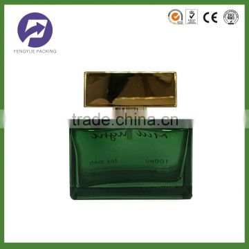 110ml Green Painting Rectangle Perfume Glass Bottle for Man