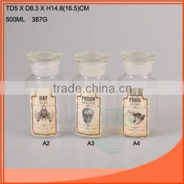 Wide Mouth Blue Glass Reagent Bottle