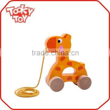 Zoo Animals Pull String Wooden Toy Pull Along Giraffe