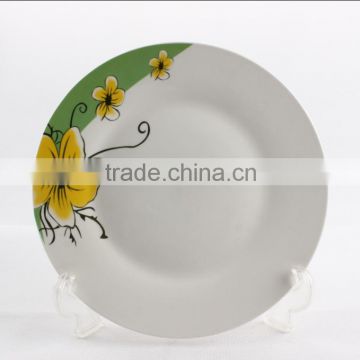 Russia ceramic plate dishes , super white porcelain round flat plate