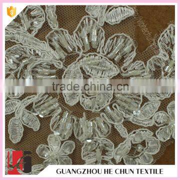HC-2174-1 Hechun Sew Sequin Pearl Embroidery Lace Applique for Clothes photo-3