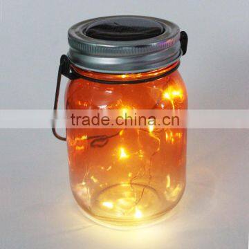 Energy saving green product solar led glass fairy jar