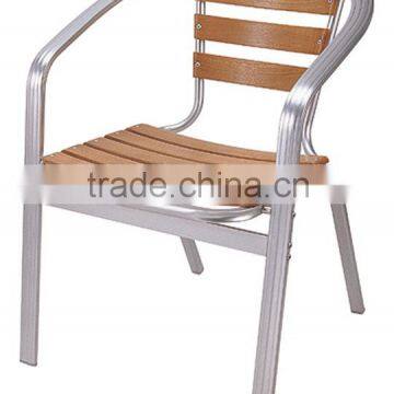 Aluminium with wood dining chairs