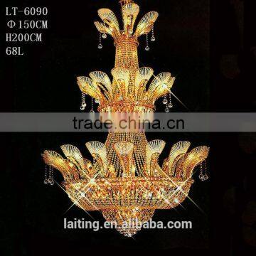 Large Crystal Five-Star Hotel Lobby Chandelier Lighting for High Ceiling