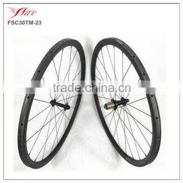 Cheap Far Sports carbon bike wheels, 30mmx23mm carbon tubular wheel for road cycling with Bitex hub competitive price