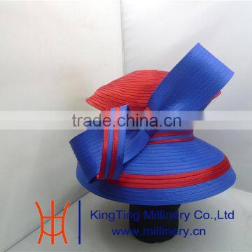 BM-5064 Wholesale Hat Supplier Church Hat Designer Polyester Satin Ribbon Hats For Ladies                        
                                                Quality Choice