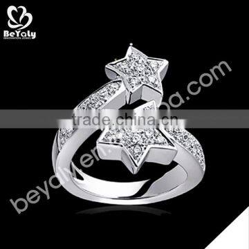 2015 hot sale custome jewelry fashion design 925 sterling silver cz ring