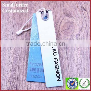 Custom kid clothing Elastic string paper hang tags labels with metal ring