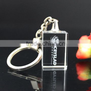 Personalized crystal glass keychain & ring