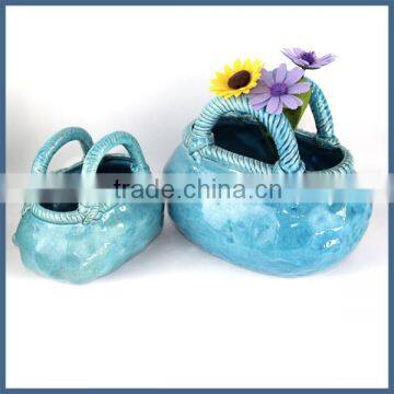 Fancy Antique Christmas Decorative Flower Basket Vase Ceramic photo-5