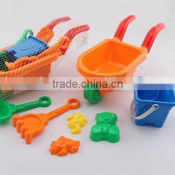 Summer funny beach sand molds kids toys Beach trolley (7 PCS)