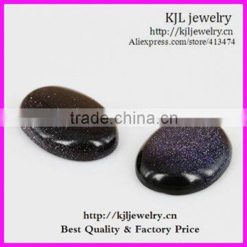 KJL-BD5348 Wholesale Natural flatback egg shape Blue sand Gemstones lose beads 7X18X25mm