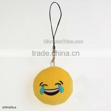 5.5cm Gift Emojib Key Chain Strap different emoticon plush emoji Keychain cartoon Soft Stuffed Key ring Chain emoji keychain