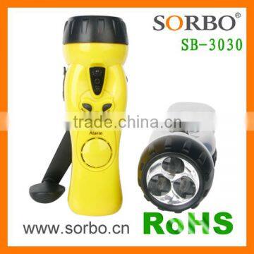 2016 Fashion Newest Style Unique Design Super Bright White LED Solar Flashlight With Hand Crank photo-2