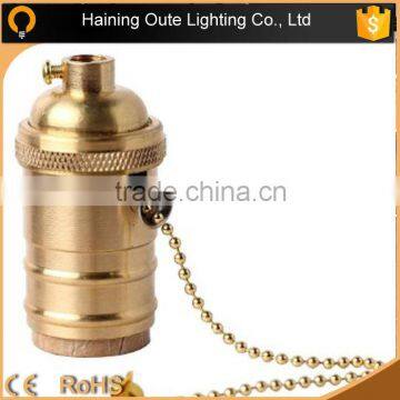 Metal Copper E27 B22 socket lampholder E27 &B22 unversal lamp socket with chain