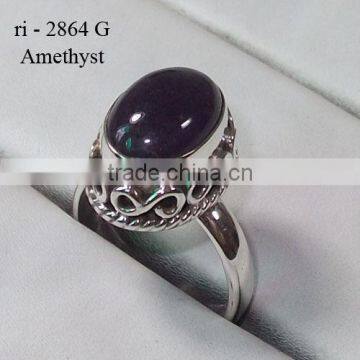 Amethyst silver ring Indian ethnic silver jewelry wholesale silver rings