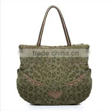 High quality PU cute cat design women shoulder bags