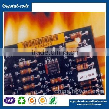 High temperature barcode labels custom heat resistant sticker