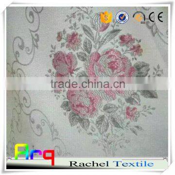Jacquard Upholstery Poyester Curtain Fabrics White Backgound New Design Floral and European photo-2