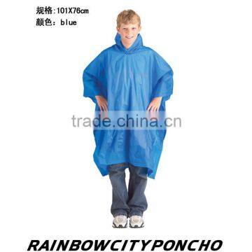 disposable kids size PE raincoat rain cape poncho