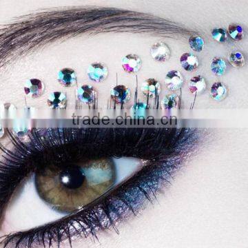 Custom bling sexy temporary makeup eye sticker acrylic rhinestone eyeshadow stickers eye rock eye tattoo factory