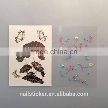 Custom Hot Sale Rhinestone Metallic Tattoo Acrylic Foil Temporary Tattoo Stickers photo-6