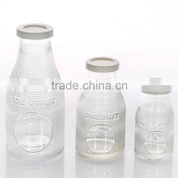 Factory Price Custom Glass MIlk Bottles Recycled Clear Glass Milk Bottle