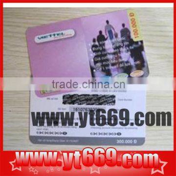 paper recharge scratch off card