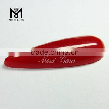 Custom Flat Back Cabochon Red Pear Cut Gemstone Glass