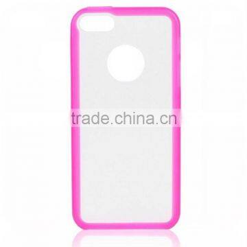 Hot sale!! For iPhone 5 PC+TPU Transparent Phone Case Colorfull