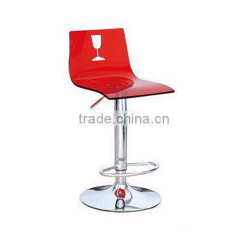 The seat of bar stool made from acrylic/PMMA