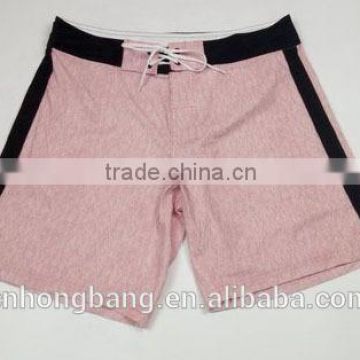 95% polyester 5% spandex solid pink print fabric made mens's boadshorts in stock