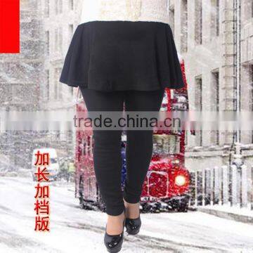 Large size winter plus velvet Leggings Pants pleated skirt with two pieces of fake cashmere Siamese skirt Leggings