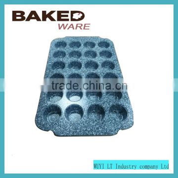 Hot sale bakeware pan 24 holds round cake mould with marbel coating