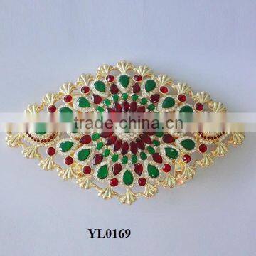 Wholesale rhinestone waist belt buckle of costume jewelry gold chain belt buckles