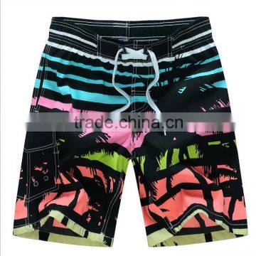 Daijun OEM New Design Cheap Polyester Stripe Palm Beach Shorts Hot Sale Blank Board Shorts photo-4