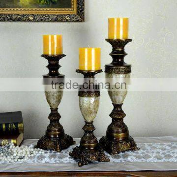bronze mosaic polyresin candle holder for living room decor