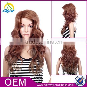 China cheap red/blonde fashionable kinky party wig fashion long lace front hair wig