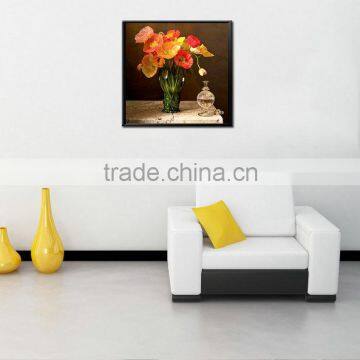 Modern Small White Frame Picture Purple Flower Oil Painting