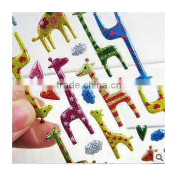 giraffe shaple puffy sticker with sponge