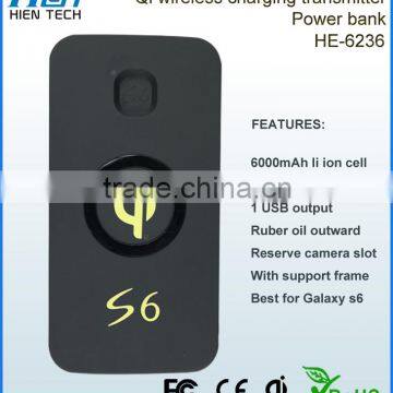 High Quality Qi Wireless Charger Power Bank 6000mAh Rechargeable Battery USB Charging Pad Powerbank for Mobile photo-2