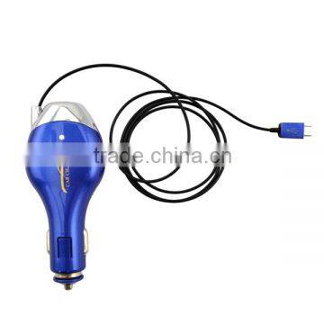 Upscale 3.1a Car Charger With Retractable Micro Usb Cable