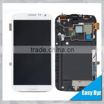 1000% Test Gray Top Quality White Touch Screen Digitizer+LCD Display Digitizer Assembly+Frame For Samsung Note 2 I317