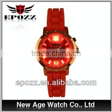 Colorful flash lights silicon watches fashion watches for christmas holiday 2014