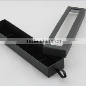 High end handmade black bracelet box / jewelry packing boxes with Pvc clear window custom made accept