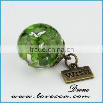 Real fern beautiful pendant 20mm size wish charm necklace pendant